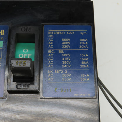 Mitsubishi NF225-CS 125 Amp No Fuse Breaker 3 Pole 600VAC
