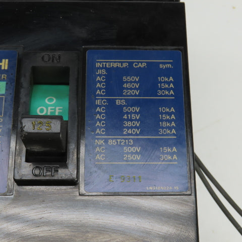 Mitsubishi NF225-CS 125 Amp No Fuse Breaker 3 Pole 600VAC
