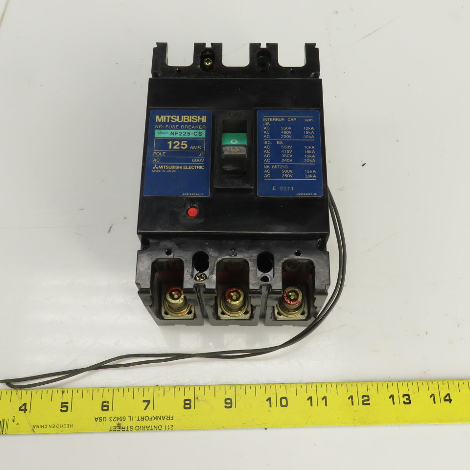 Mitsubishi NF225-CS 125 Amp No Fuse Breaker 3 Pole 600VAC