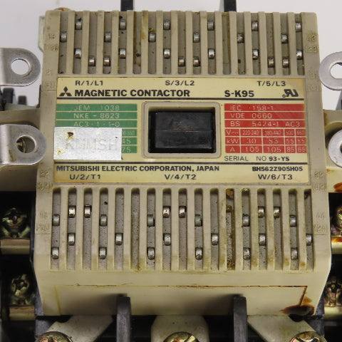 Mitsubishi S-K95 200-660VAC Magnetic Contactor 30-55kW 105-65 Amp