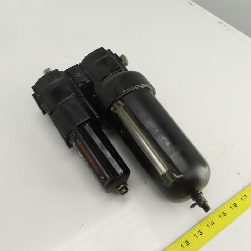 Norgren Excelon F74H-4AD-AD0 / L74M-4AP-QDN Pneumatic Lubricator/Filter 1/2" NPT