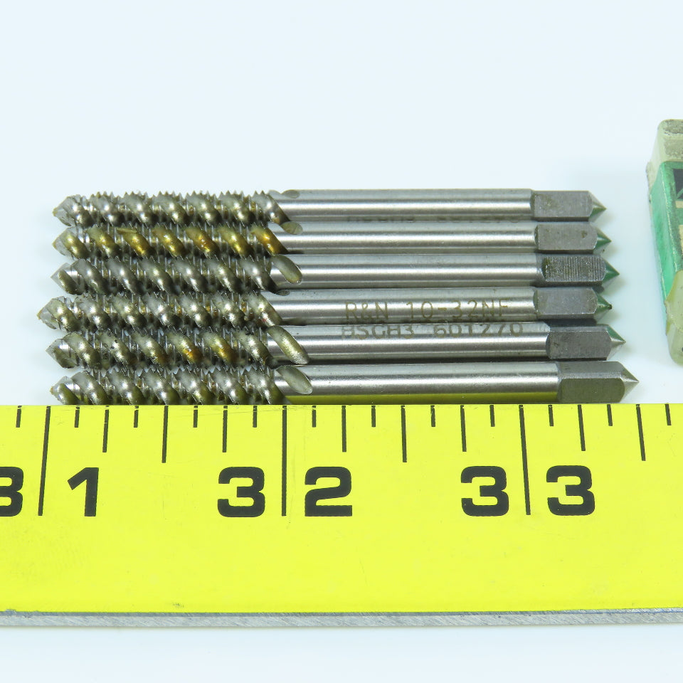 Misc. 10-32 Hand Spiral and Straight Flute Tap 3F Lot of 8