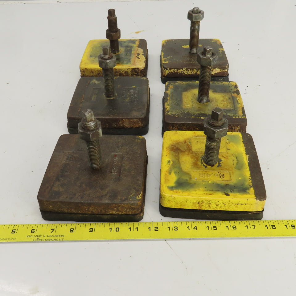 Bull No.418 5-1/2" x 5-1/2" x 5-1/4" H Rubber Mounted Machine Leveling Pad Lot/6