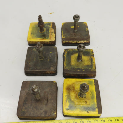 Bull No.418 5-1/2" x 5-1/2" x 5-1/4" H Rubber Mounted Machine Leveling Pad Lot/6