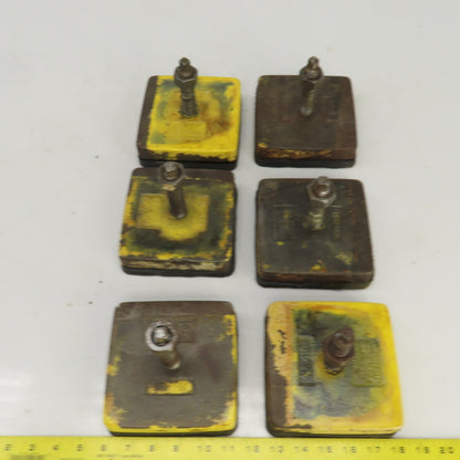 Bull No.418 5-1/2" x 5-1/2" x 5-1/4" H Rubber Mounted Machine Leveling Pad Lot/6