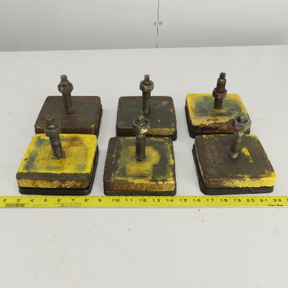 Bull No.418 5-1/2" x 5-1/2" x 5-1/4" H Rubber Mounted Machine Leveling Pad Lot/6