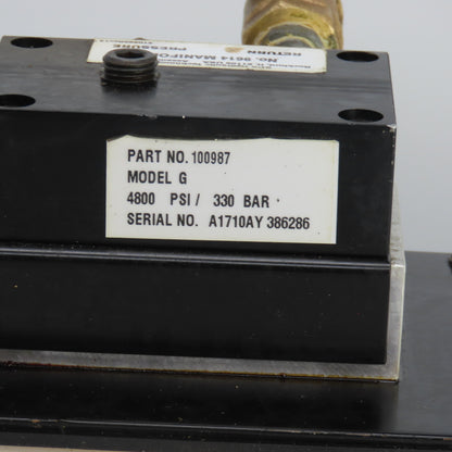 SPX Hytec 100987 Model G No.9614 Manifold Air/Hydraulic Pump Unit 4800PSI 330BAR