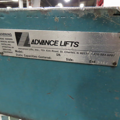 Advance Lifts P-4024 4000Lb 44" x 32" Scissor Lift Hydraulic Table 24" Lift 440V