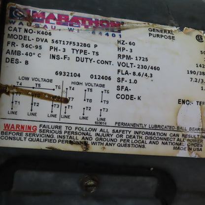 Parker V-Pak V37KM33PMR1/10 Hydraulic Power Unit 3Hp 230/460V 35 Gallon