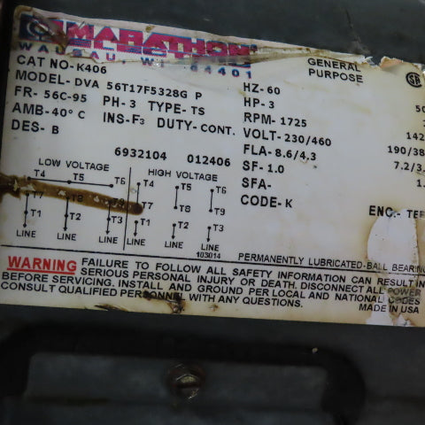 Parker V-Pak V37KM33PMR1/10 Hydraulic Power Unit 3Hp 230/460V 35 Gallon