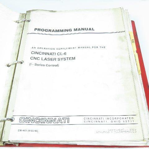 Cinccinnati CL-6 Operation Maintenance and Safety Manual