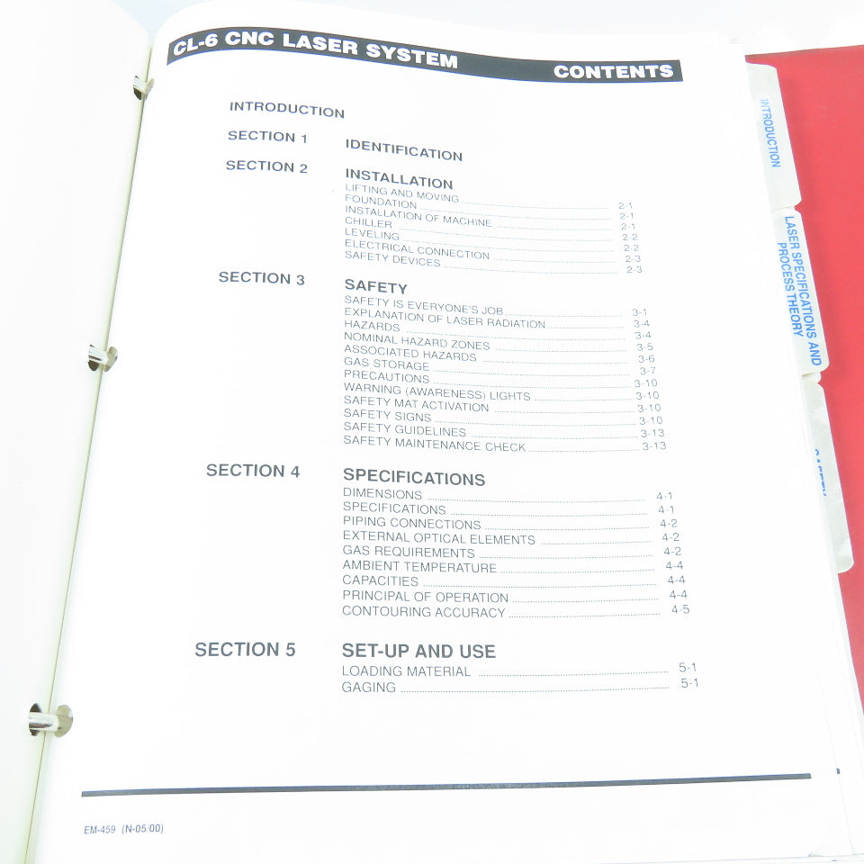 Cinccinnati CL-6 Technical Training Manual