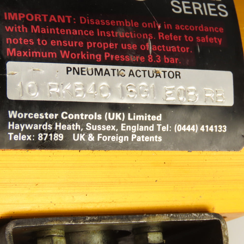 Norbro 10-RKB40-1SG1-E0B-RB 40R Ser. Pneumatic Actuator W/Worcester A105/A105