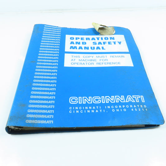 Cincinnati CL-6 Operation and Safety Manual