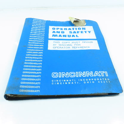 Cincinnati CL-6 Operation and Safety Manual