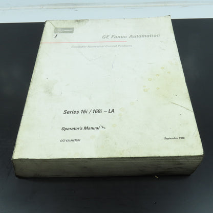 GE Fanuc GFZ-63194EN/01 Series 16i/160i-LA Operators Manual