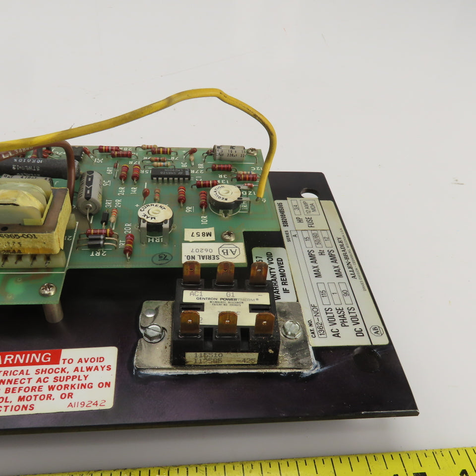 Allen Bradley Ser A. 3/4HP Drive Board 115VAC 15A 1PH 90VDC 12A