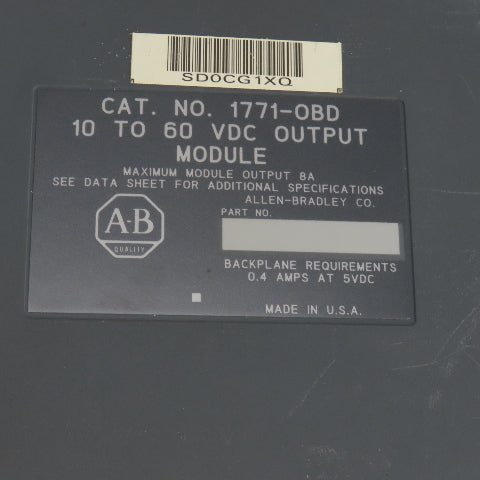 Allen Bradley 1771-OBD/1771-OFE1/1771-OGC Output Modules Lot Of 4