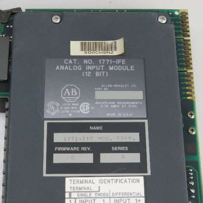 Allen Bradley 1771-IFE Ser A Analog Input Module 12 BIT