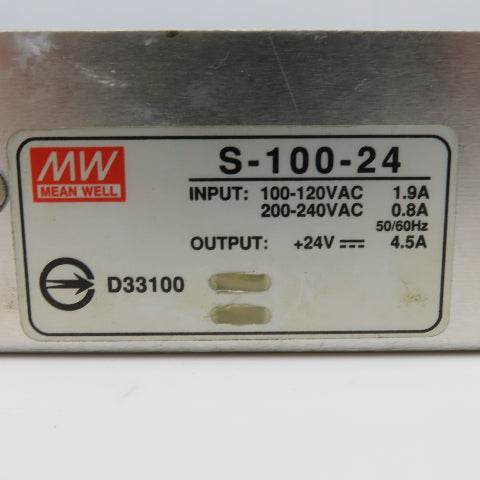 Mean Well S-100-24 100-120V-200/240V Input +24VDC Output Power Supply
