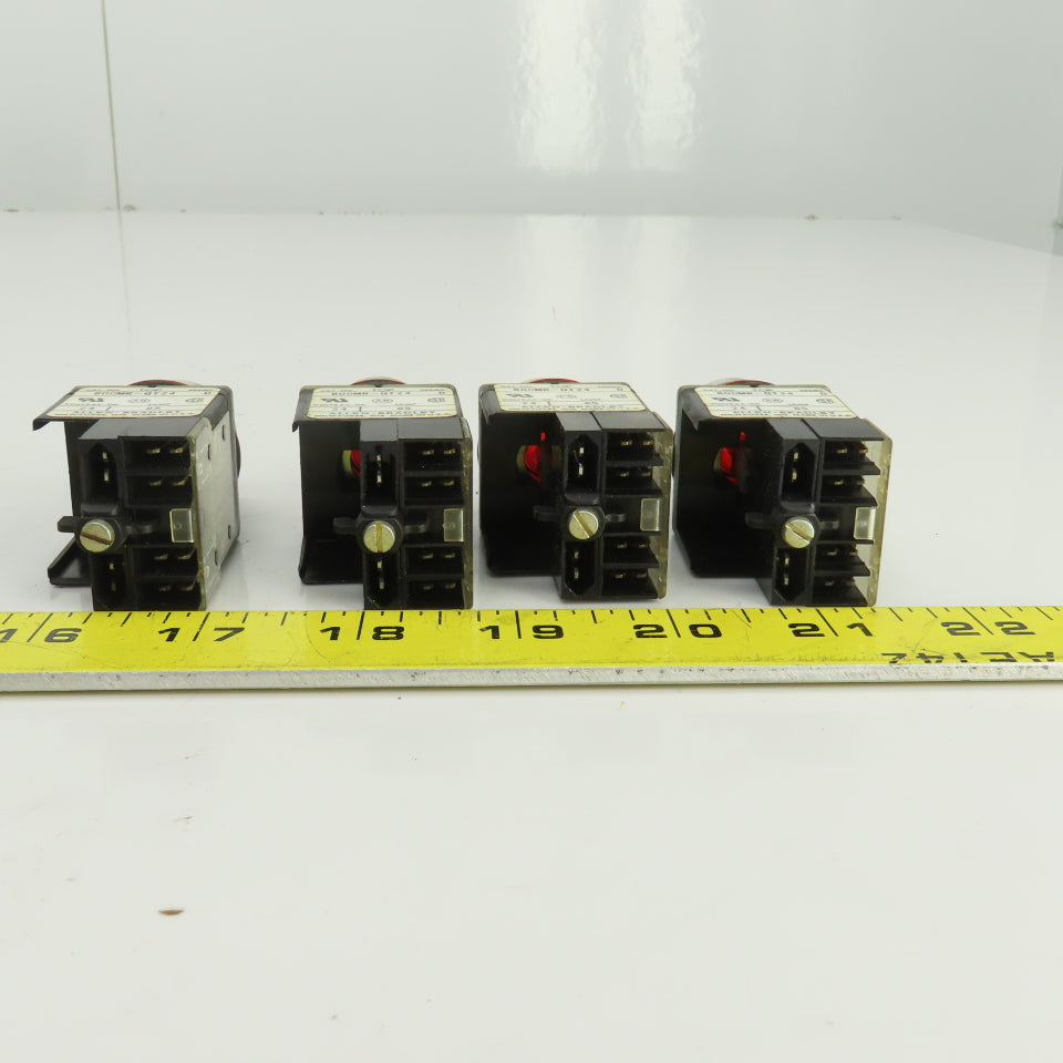 Allen Bradley 800MR-QT24 Ser D Red Illuminated Momentary Push-Button 24VDC Lot/4