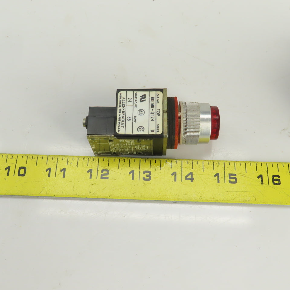 Allen Bradley 800MR-QT24 Ser D Red Illuminated Momentary Push-Button 24VDC Lot/4