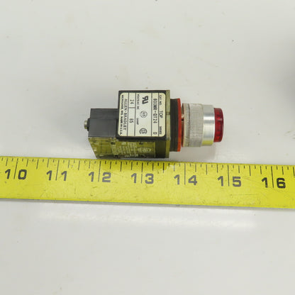 Allen Bradley 800MR-QT24 Ser D Red Illuminated Momentary Push-Button 24VDC Lot/4