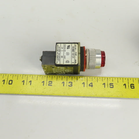 Allen Bradley 800MR-QT24 Ser D Red Illuminated Momentary Push-Button 24VDC Lot/4