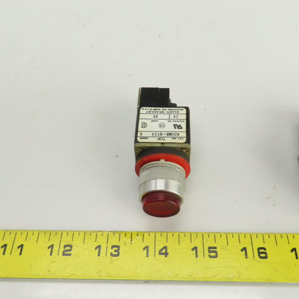 Allen Bradley 800MR-QT24 Ser D Red Illuminated Momentary Push-Button 24VDC Lot/4