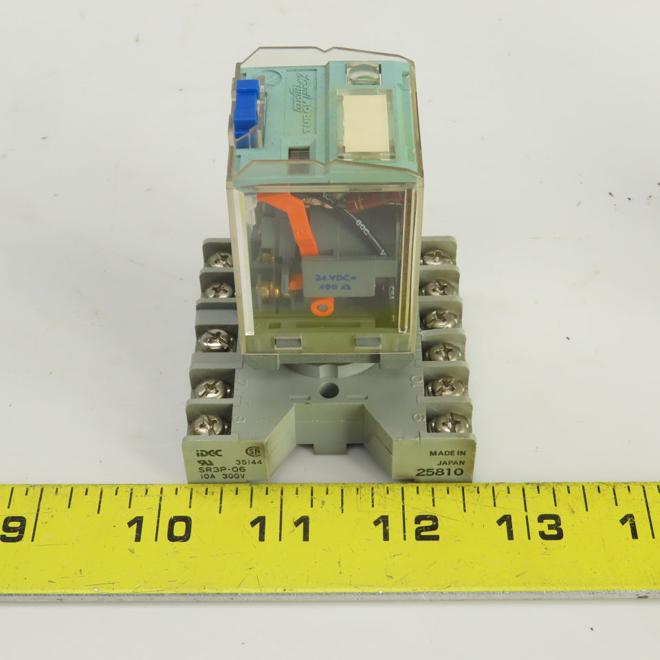 Releco C3-A 33 X 6A Relay W/SR3P-06 Socket Lot Of 2