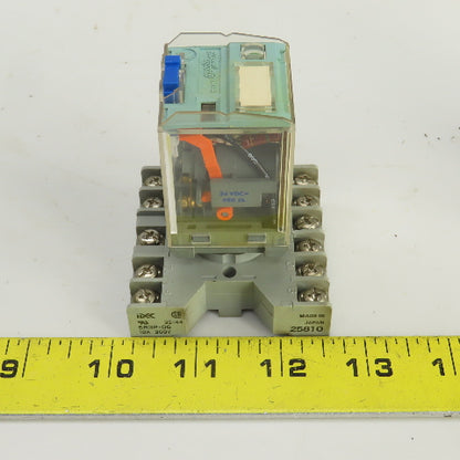 Releco C3-A 33 X 6A Relay W/SR3P-06 Socket Lot Of 2