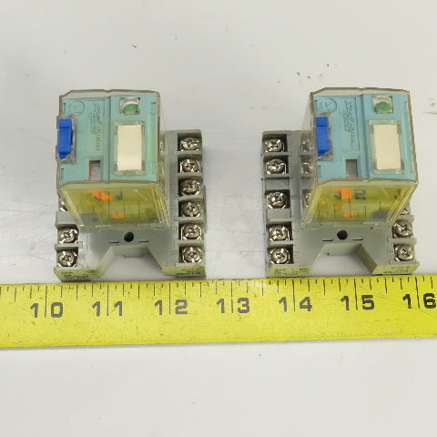 Releco C3-A 33 X 6A Relay W/SR3P-06 Socket Lot Of 2