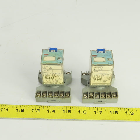 Releco C3-A 33 X 6A Relay W/SR3P-06 Socket Lot Of 2