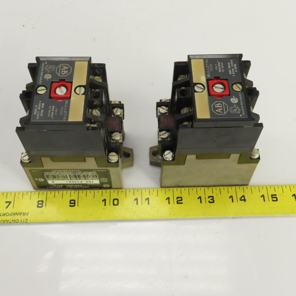 Allen Bradley 700-P400A1 Ser A AC Relay 120V Coil Lot Of 2