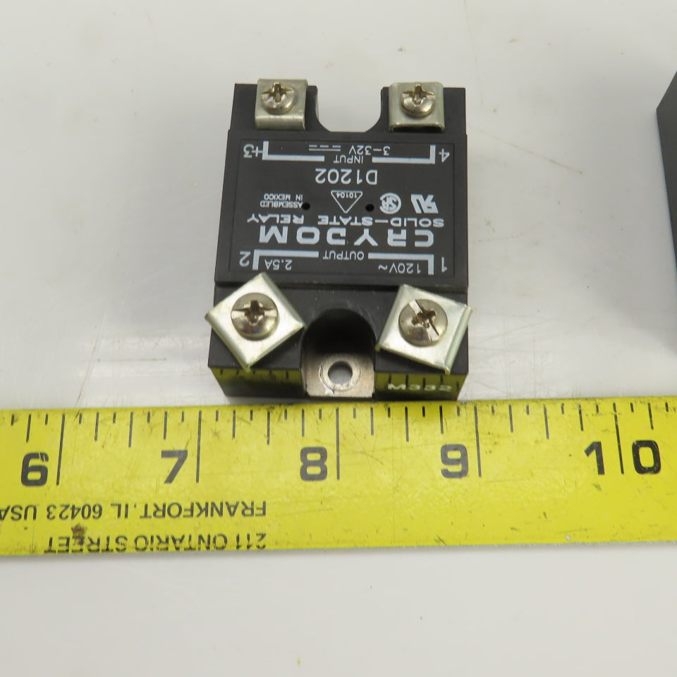 Crydom D1202 Solid State Relay Output 120VAC 2.5A Input 3-32VDC Lot Of 3
