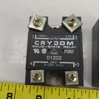 Crydom D1202 Solid State Relay Output 120VAC 2.5A Input 3-32VDC Lot Of 3