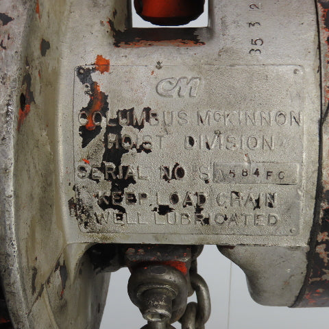 CM 646 2 Ton 4000lb Manual Chain Fall Hoist 7' Lift