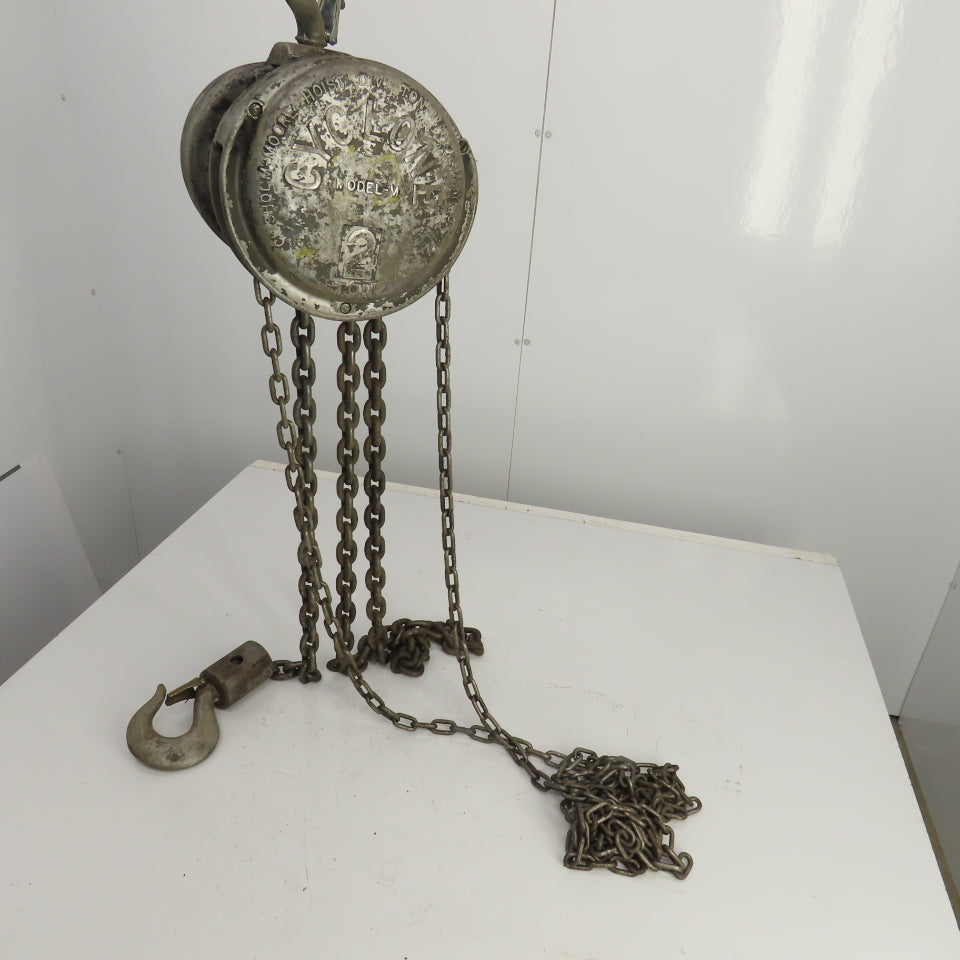 CM Cyclone Model M 2 Ton Manual Chain Fall Hand Hoist 9' Lift 4000lb Capacity