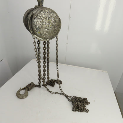 CM Cyclone Model M 2 Ton Manual Chain Fall Hand Hoist 9' Lift 4000lb Capacity