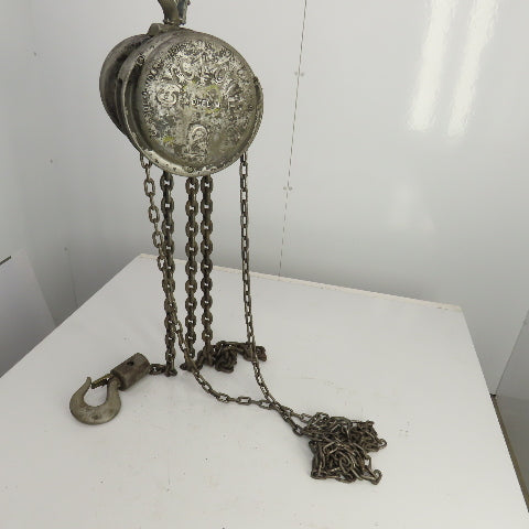 CM Cyclone Model M 2 Ton Manual Chain Fall Hand Hoist 9' Lift 4000lb Capacity