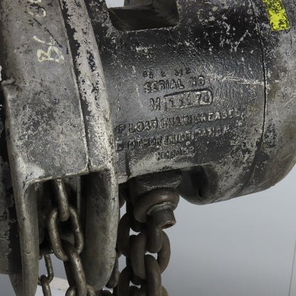 CM Cyclone Model M 2 Ton Manual Chain Fall Hand Hoist 9' Lift 4000lb Capacity