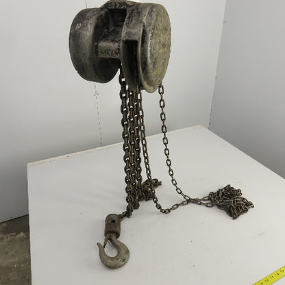 CM Cyclone Model M 2 Ton Manual Chain Fall Hand Hoist 9' Lift 4000lb Capacity