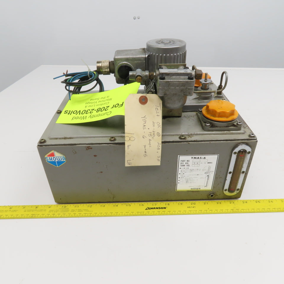 Showa YMAS-6 Part No. 5 208V Lubrication Pump 12L Tank