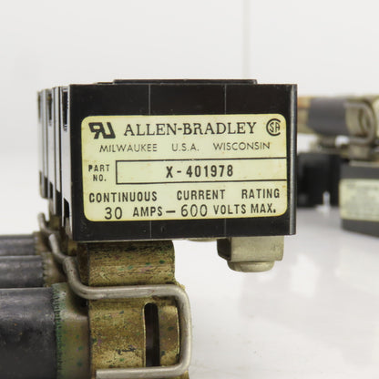 Allen Bradley X-401978 Fuse Holder Set Assembly 30A 600V W/FRS-R-5 Lot Of 9 Sets