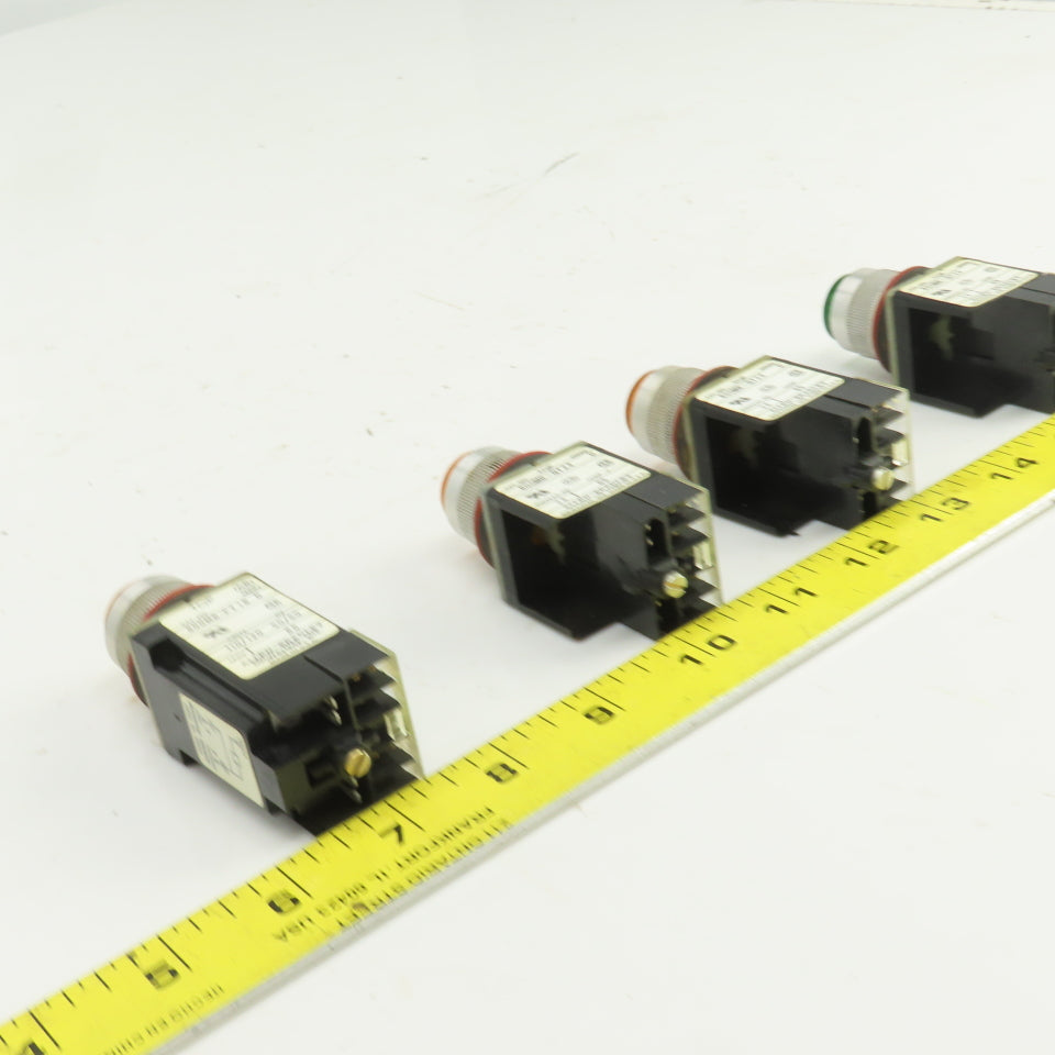 Allen Bradley 800MR-QT24 /800MRPT16 Lighted Green/Orange Push Button 24VDC Lot/4