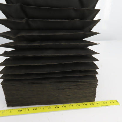 8" x 8" Square ID x 16' Long Accordion Style Way Cover Bellows W/Connector Plate