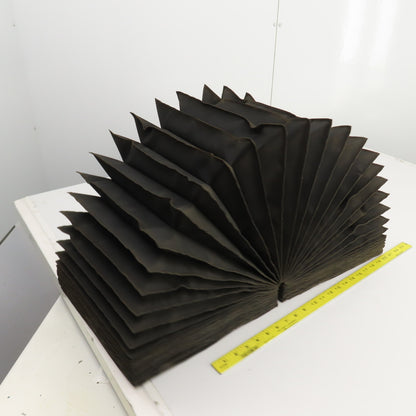 8" x 8" Square ID x 16' Long Accordion Style Way Cover Bellows W/Connector Plate