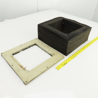 8" x 8" Square ID x 16' Long Accordion Style Way Cover Bellows W/Connector Plate