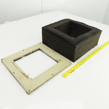 8" x 8" Square ID x 16' Long Accordion Style Way Cover Bellows W/Connector Plate