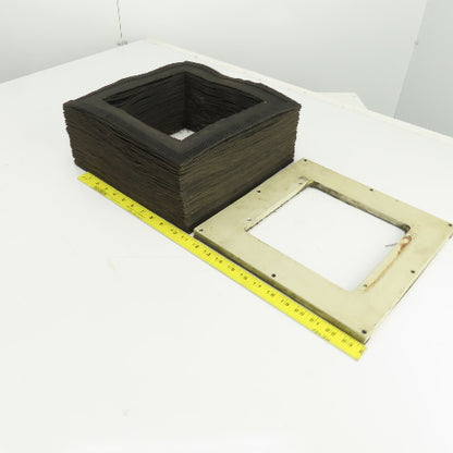 8" x 8" Square ID x 16' Long Accordion Style Way Cover Bellows W/Connector Plate